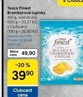 Bramborové lupínky Tesco Finest