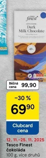 Čokoláda Tesco Finest