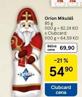 Čokoládový Mikuláš Orion
