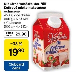 Kefírové mléko ochucené Mlékárna Valašské Meziříčí