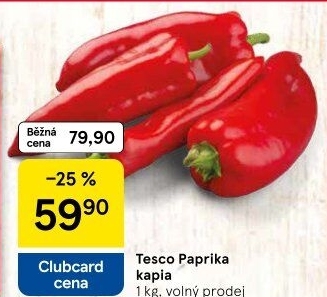 Paprika červená kapie Tesco