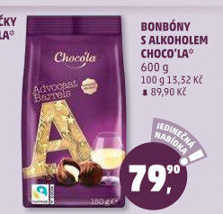 Čokoládové bonbony plněné alkoholem Choco'