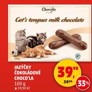 Jazýčky čokoládové Choco'