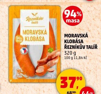 Moravská klobása Řezníkův talíř