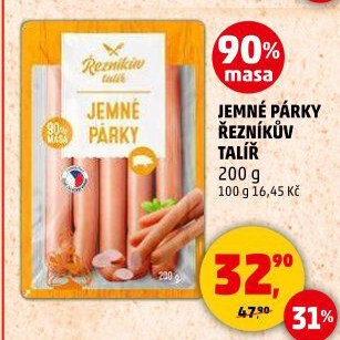 Párky jemné Řezníkův talíř