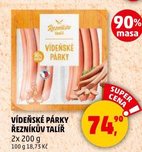 Párky vídeňské Řezníkův talíř