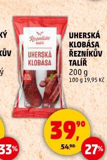 Uherská klobása Řezníkův talíř
