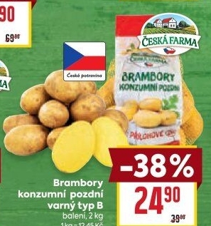 Brambory konzumní pozdní Česká farma