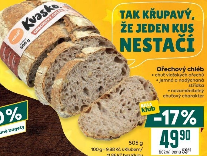 Chléb ořechový Kvasko