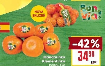 Mandarinky Klementinky Billa Bonvia