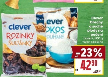 Ořechy a sušené plody na pečení Clever