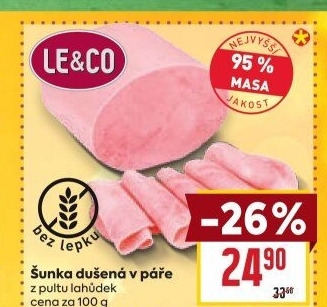 Šunka dušená nejvyšší jakosti LE&amp