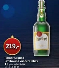 Pivo světlý ležák Retro láhev Pilsner Urquell