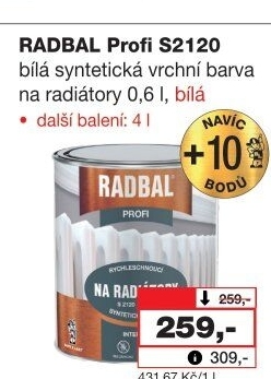 Barva na radiátory Profi Radbal