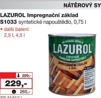 Impregnační základ na dřevo Lazurol