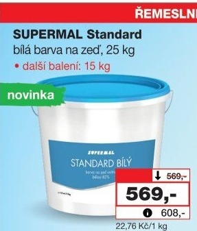 Interiérová barva Standard Supermal