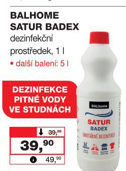 Sanitární kapalina Satur Badex Balhome