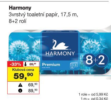 Toaletní papír 3vrstvý Premium Harmony