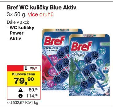 WC blok tuhý Blue Aktiv Bref