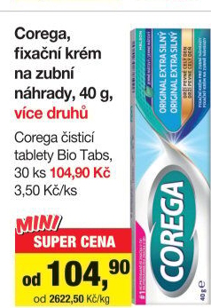 Antibakteriální tablety na zubní protézy Bio Corega