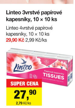 Papírové kapesníčky 3vrstvé Linteo