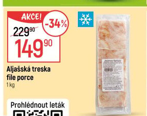 Aljašská treska filé mražená