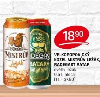 Pivo světlý ležák Ratar Radegast