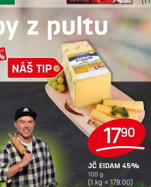 Sýr Eidam Jihočeský 45% Madeta