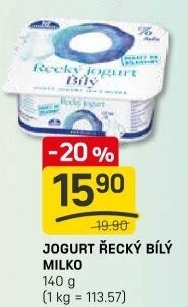 Bílý jogurt řecký 0% Milko
