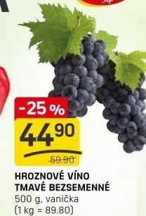 Hrozny tmavé bezsemenné