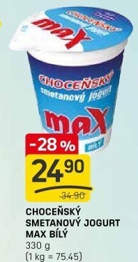 Jogurt smetanový max bílý Choceňský