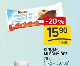 Řez mléčný Kinder