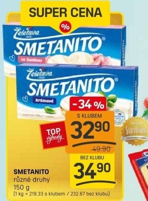Sýr tavený Smetanito Želetava