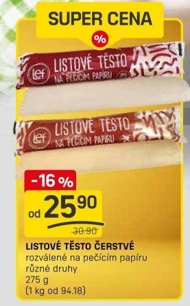 Těsto listové rozválené Lef