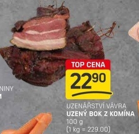 Uzený bok z komína Uzenářství Vávra