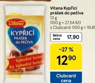 Kypřicí prášek do pečiva Vitana