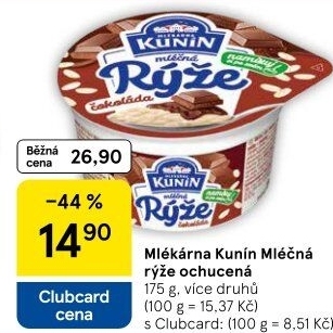 Mléčná rýže Mlékárna Kunín
