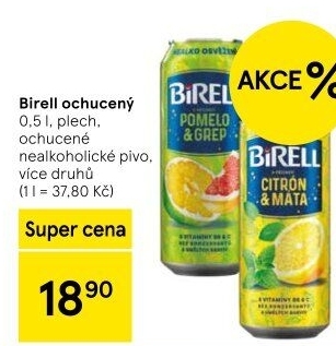 Nealkoholické pivo ochucené Birell