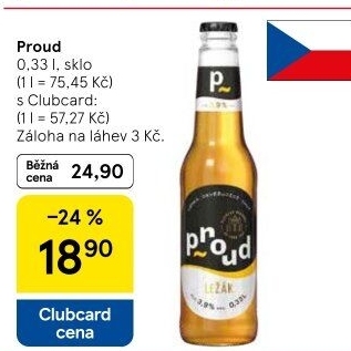 Pivo světlý ležák Proud
