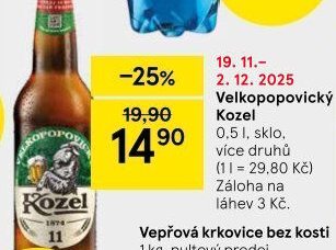 Pivo Velkopopovický Kozel