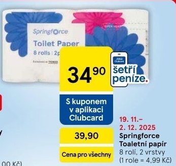 Toaletní papír 2vrstvý Springforce