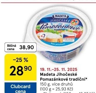 Tradiční pomazánkové Jihočeské Madeta