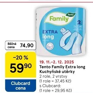 Utěrky kuchyňské Extra Long 2vrstvé Tento