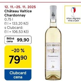 Víno Chardonnay Chateau Valtice