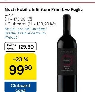 Víno Primitivo Puglia Infinitum Musti Nobilis
