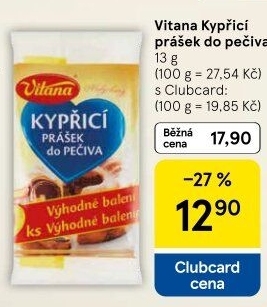 Kypřicí prášek do pečiva Vitana