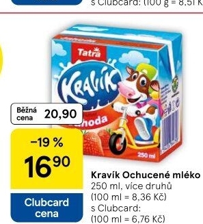 Nápoj mléko ochucené Kravík Tatra
