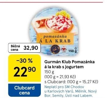 Pomazánka a la krab s jogurtem Gurmán klub