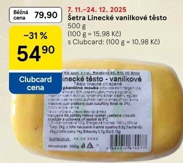 Těsto linecké vanilkové Šetra