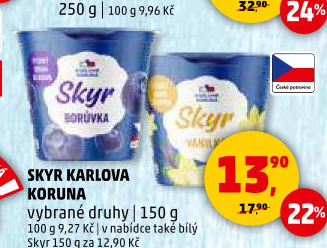 Dezert zakysaný bílý Skyr Karlova Koruna